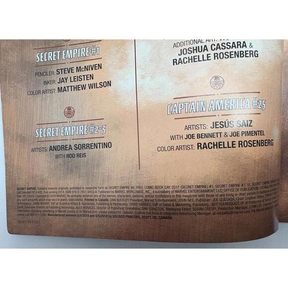 Secret Empire Graphic Novel 1st Printing Very Good 2018 Nick Spencer Marvel - Picture 4 of 5